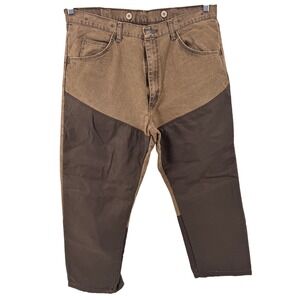 Wrangler Pro Gear Pants 36x28 (actual) Men's Brown Canvas Double‎ Knee Work